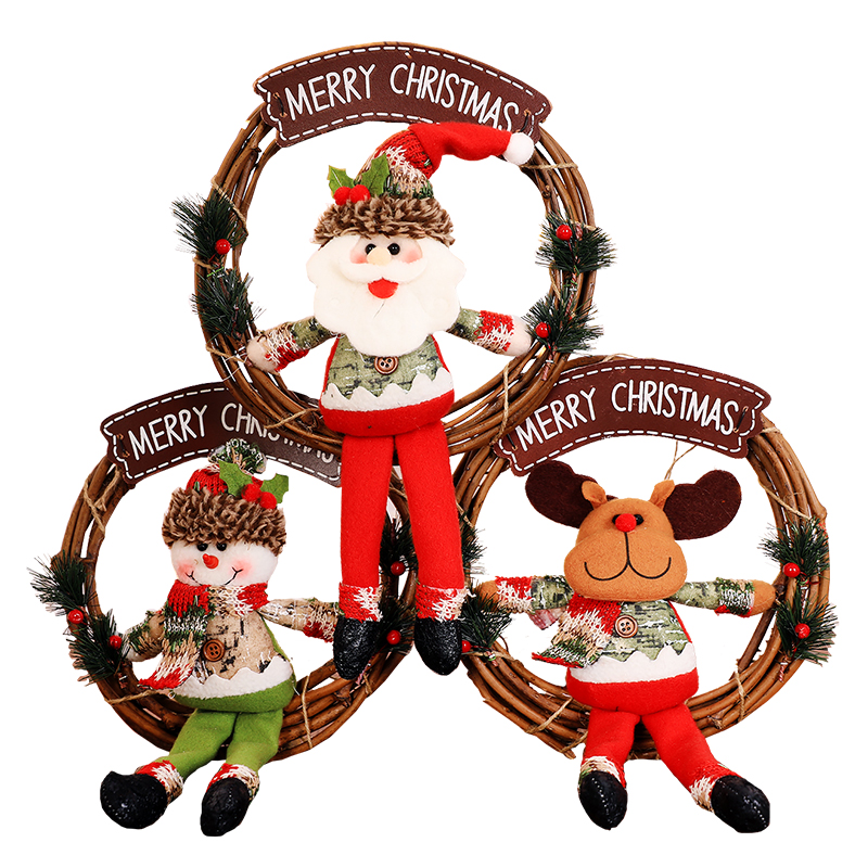 

Hot Fashion 1Pcs Christmas Wall Hanging Santa Claus Door Hanging Christmas Tree Home Decor Ornaments Xmas Gift Garland