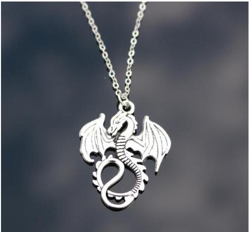 

Monster Dragon Pendant Necklace Fashion Jewelry Collares Chain Necklaces Bijoux For Women Men HOT Selling, Silver