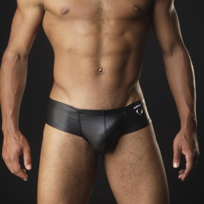 

JAYCOSIN Sexy Lingerie Briefs Male Erotic Artificial PU Leather Soft Underwear Bulge Pouch Underpants Homme Gay Men im17, As pic