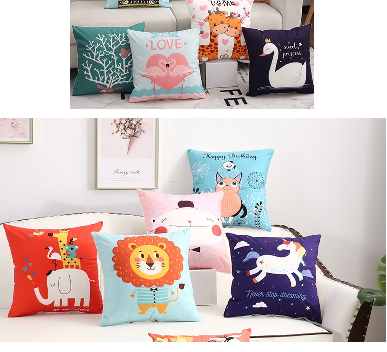 

45X45cm Pillow Case Pillow Cushion Cover Car Back Pillow Cover Short Plush