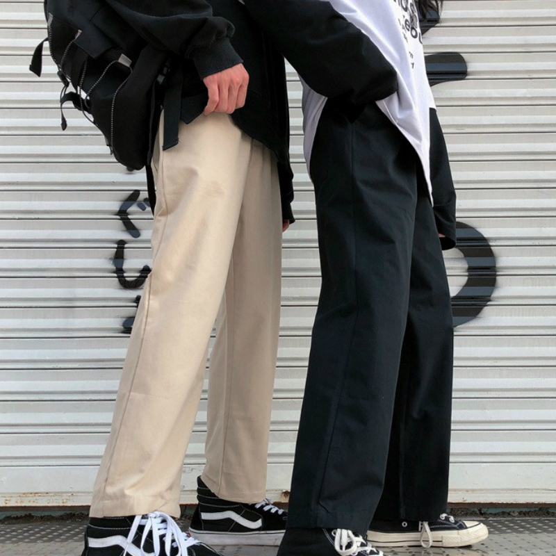 

Pants Women Korean Style All-match Leisure Daily New Womens Solid Ankle-length Loose BF Cargo Trousers Ulzzang Harajuku Simple, Black