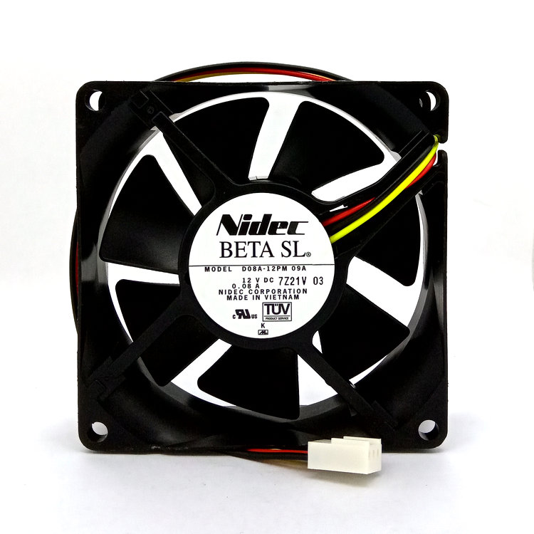 

Original for Nidec D08A-12PM 12V 0.08A 8CM 80*80*25MM silent cooling fan