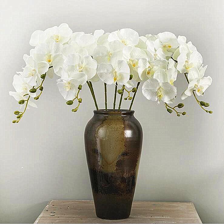 

100Pcs/lot Lifelike Artificial Butterfly Orchid flower Silk Phalaenopsis Wedding Home DIY Decoration Fake Flowers free shipping, Customize