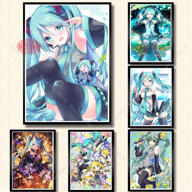 Maison Hatsune Miku Manga Japonais Fille Toile Encadre Art Plus Taille Decoration D Interieur
