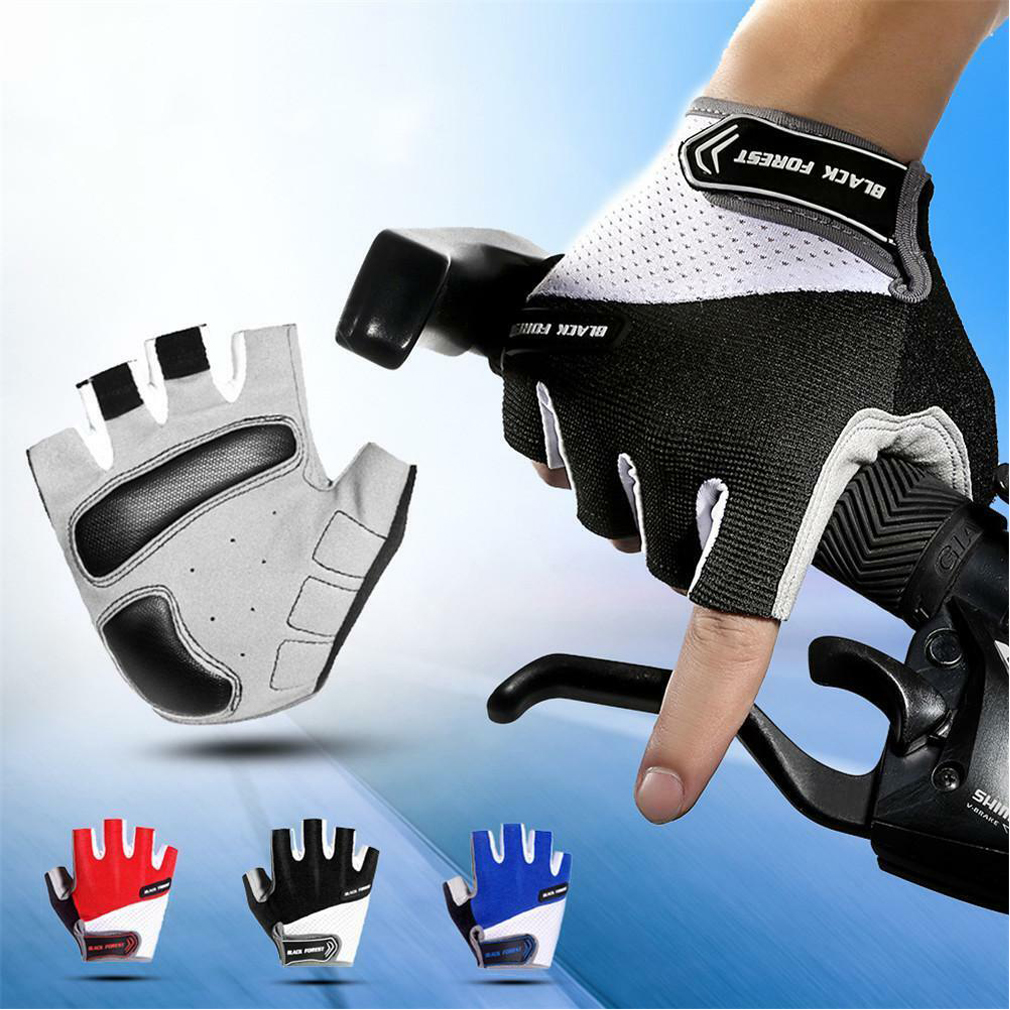 

Men Cycling Gloves Bike Half Finger Bicycle Gel Padded Fingerless Sports Gym Gloves Anti Slip Tactical Fitness MTB Bike Gloves, Blue