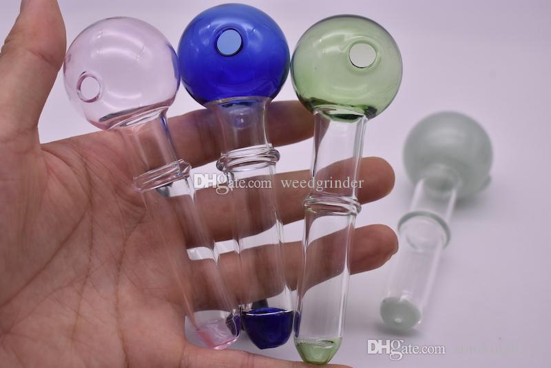 12cm OD Ball 40mm Big mixed colorful Pyrex Glass big oil burner pipe glass oil burner glass tube Tobacco pipe-image-538299641