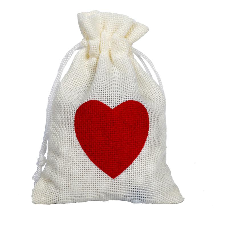 

Love Heart Drawstring Burlap bag Gift Bags Jewelry Packaging Wedding Bags Candy Bag