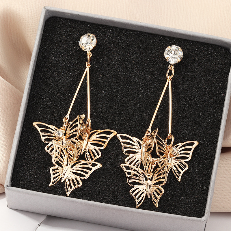 

Dangle & Chandelier Butterfly Earrings For Women Drop Butterflies Leaf Earings Woman Earing Fashion Zircon Earring Aretes De Mujer Jewellery