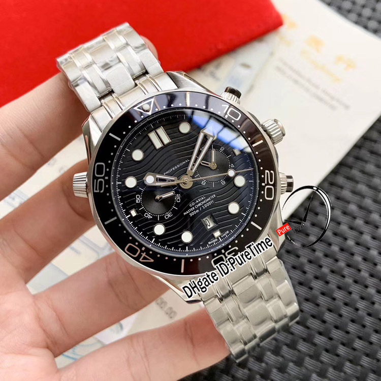 

New Diver 300M A21j Automatic Mens Watch Black Bezel Black Textured Dial Stainless Steel Bracelet 210.30.44.51.01.001 Puretime E262e5, Customized waterproof service
