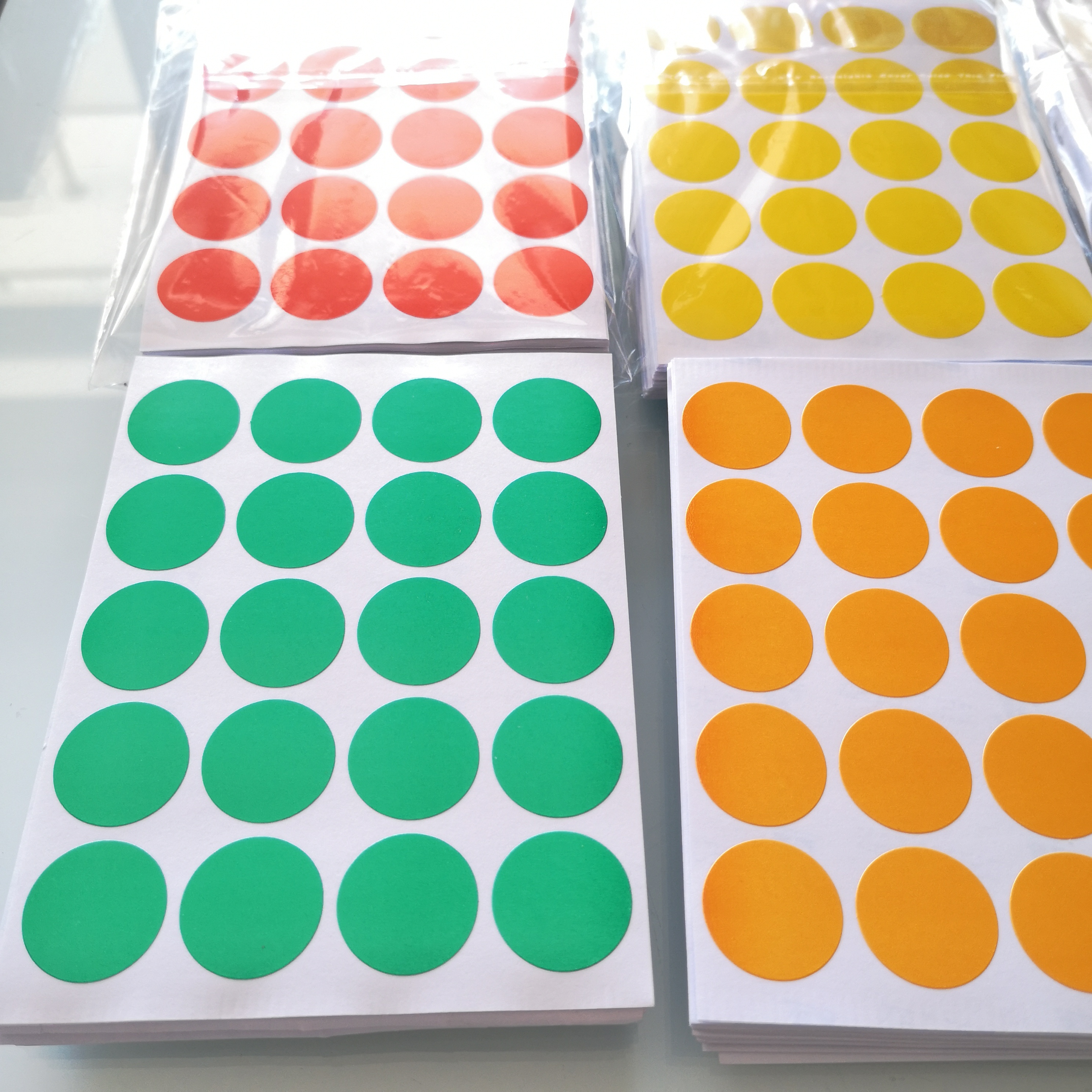 1200 pcs Diameter 20mm Colorful round paper sticker, white/yellow/red/green/blue/orange, Item No.OF23-image-462620425