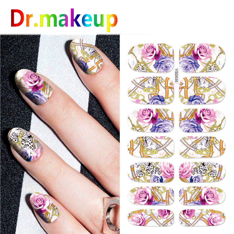 

Dr.makeup 3D 1pc Full Sheet Water Transfer Stickers DIY Flower Booming Butterfly Nail Polish Sliders Manicure Nail Art Decals, Ysd033