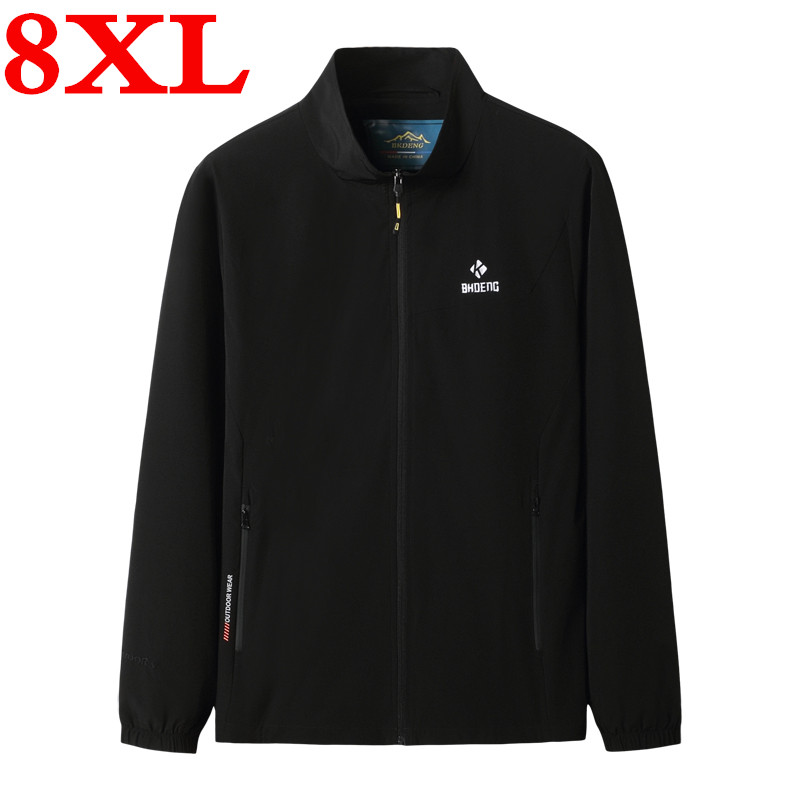 

2020 big plus size 8XL 7XL 6XL high quality Spring and autumn new men's jacket fashion jacket Casual men clothing, Black