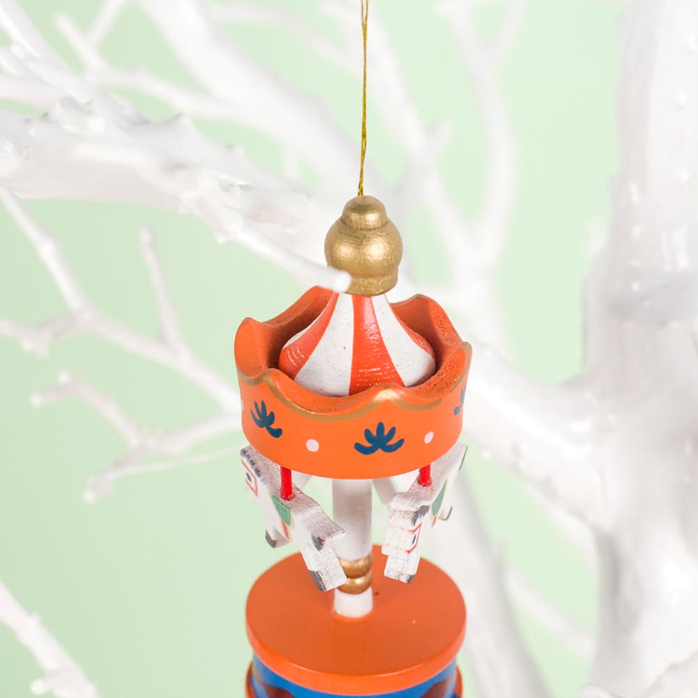 

6PCS/Set New Romantic Carousel Christmas Decoration Tree Wooden Pendant kids Gifts Souvenir Horse Carousel Box home decor