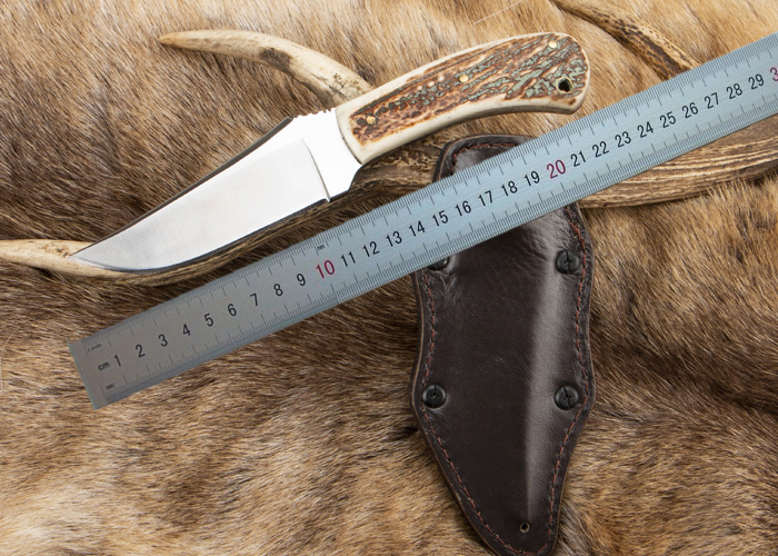 

1pcs New Survival Straight Knife 80crv2 Satin Drop Point Blade Full Tang Horn Handle Hunting Knives With Leather Sheath