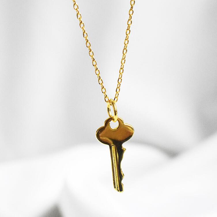 jewelry S925 sterling silver necklace key pendant CHIC simple necklace choker for women hot fashion