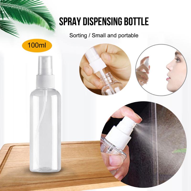 

4pc Liquid Spray Bottle Spray Pot Portable Bottle Reusable Empty 100ML Transparent Plastic Perfume Atomizer Small