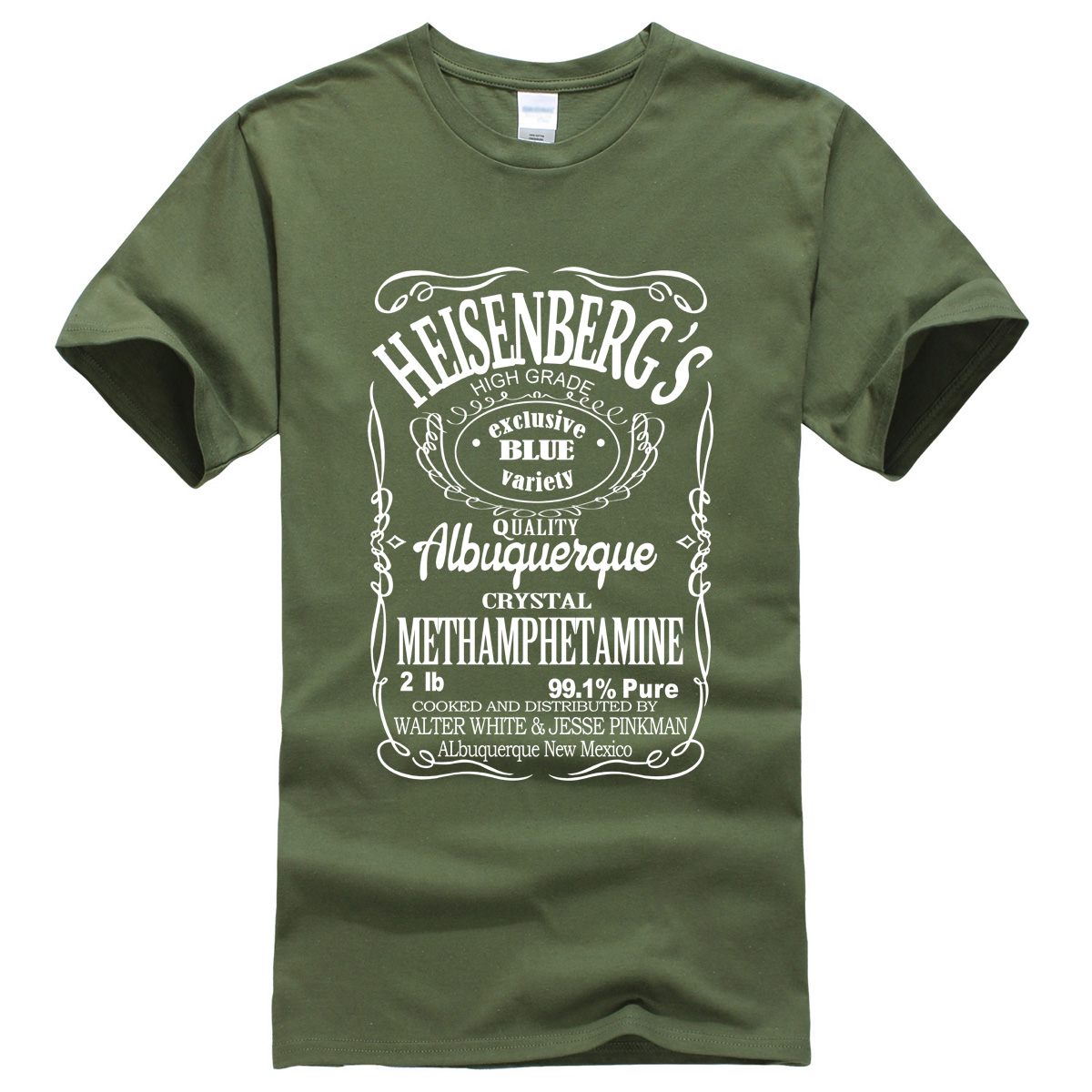 

Men' T-Shirts summer 2019 printed Breaking Bad Heisenberg letter T-shirt hip hop blouse men' sportswear t shirt men harajuku, Black