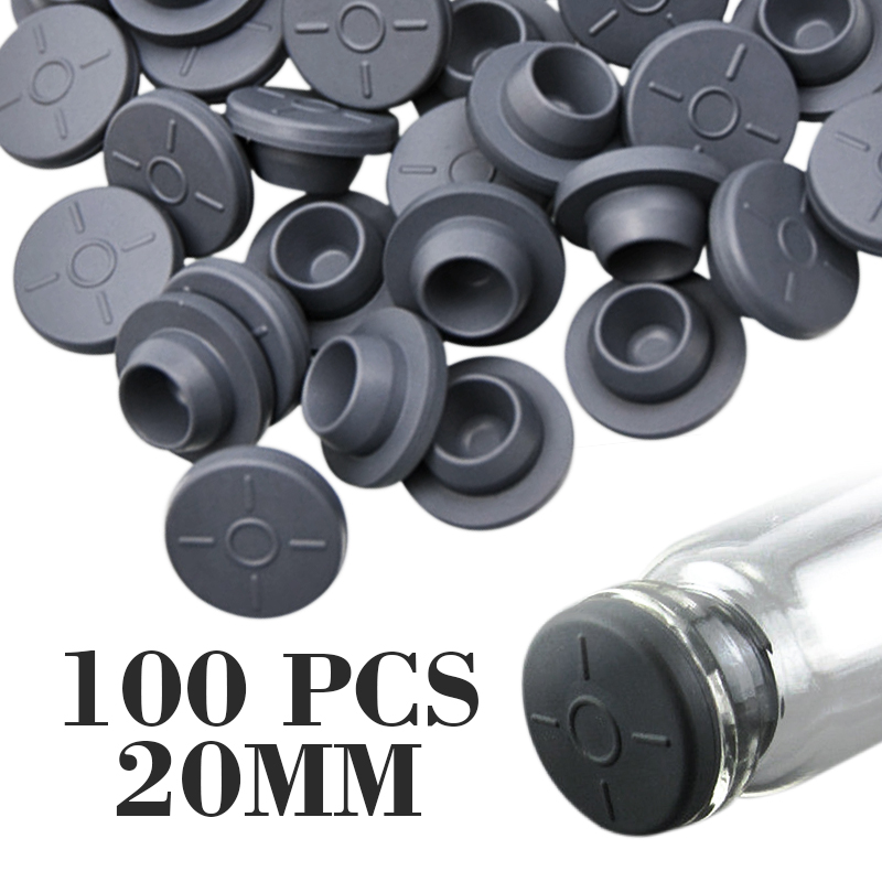 

100pcs Rubber Cap Grey Color Injection Ports Rubber Stoppers Self Healing Injection Ports Jar Inoculation For Liquid Culture