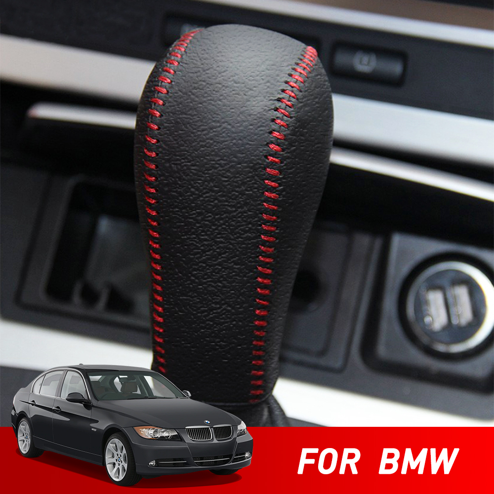 

Fit for E60 E90 Leather Car Gear Head Shift Collars Knob Cover for E60 E90 X3 X5 Z4 6 Series Accessories Car Styling DIY