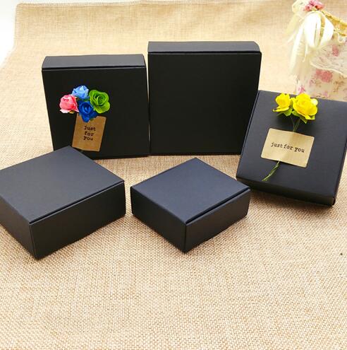 

10pcs 11 sizes small kraft paper packaging box, black white paper cardboard gift boxes for jewelry,mini brown soap box