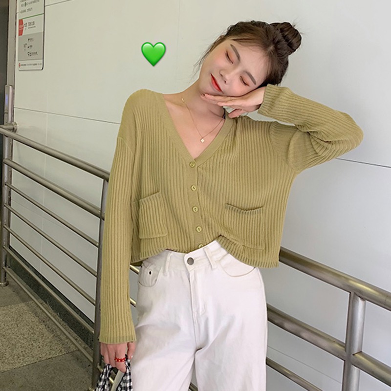 

2019 Women's Summer Elegant New Fashion Design Solid Long Sleeve V-Neck Thin Blouse Sun Protection Button Up Knitted Cardigan, Black