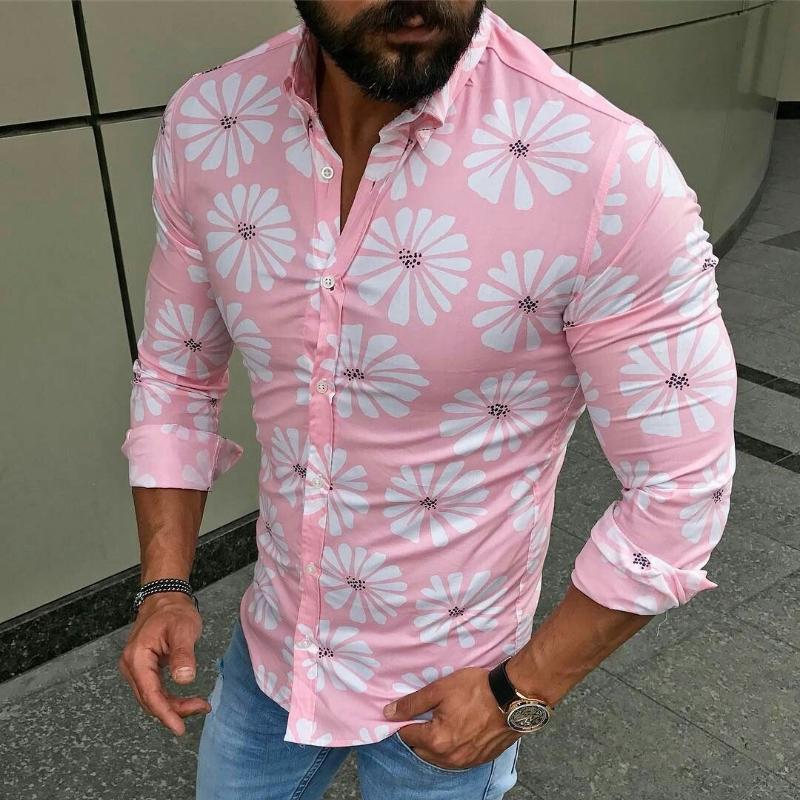 

Shivering Long Sleeve Leisure Time Long Sleeve Shirt Male Shirt, Pink