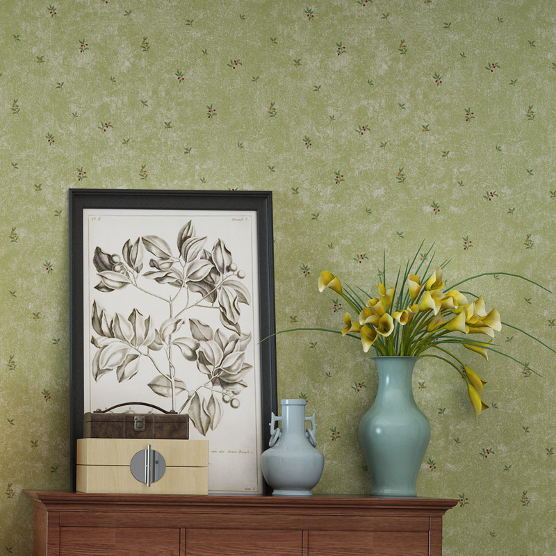 Vintage 3D Floral Texture Non-woven Wall Paper Flocking Wallpaper Roll 53cmx9.5m