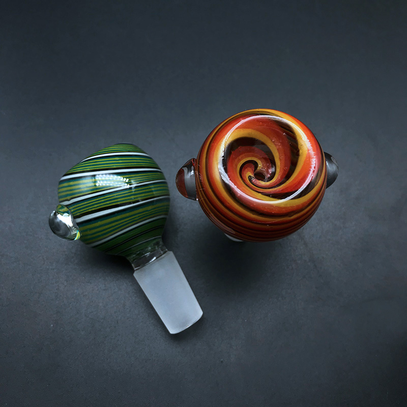 

14mm 18mm Male Naruto Wigwag Glass Bowl Piece Slide With Bubble Ninja Beaker Bong Bowl For Heady Glass Dab Rigs Tobacco Smoking Accessories
