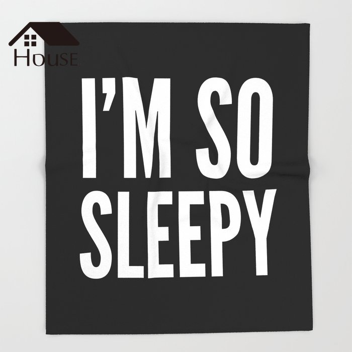 

BIGHOUSES Throw Blanket I'M SO SLEEPY Throw Blanket Black Warm Microfiber