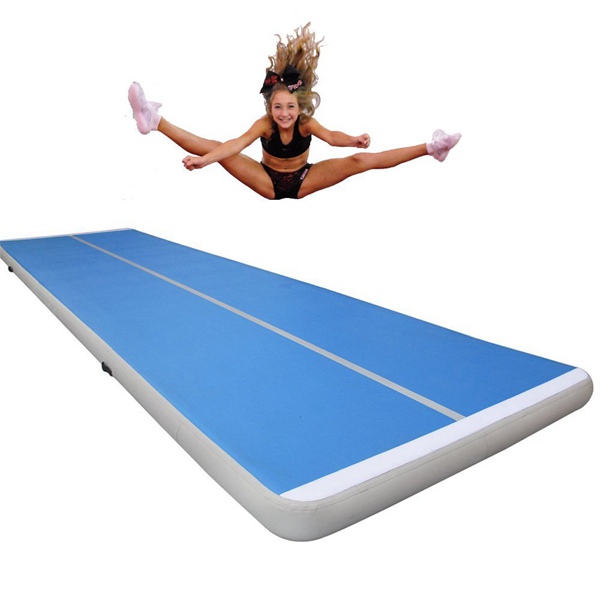 

Air Track Gymnastic Air Mats Inflatable 3m to 10m for Home Use, Training, Cheerleading, Beach, Park and Water Free Pump Free Shipping, Blue