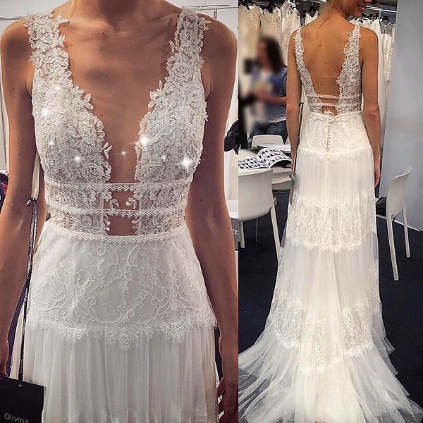 flowy lace white dress