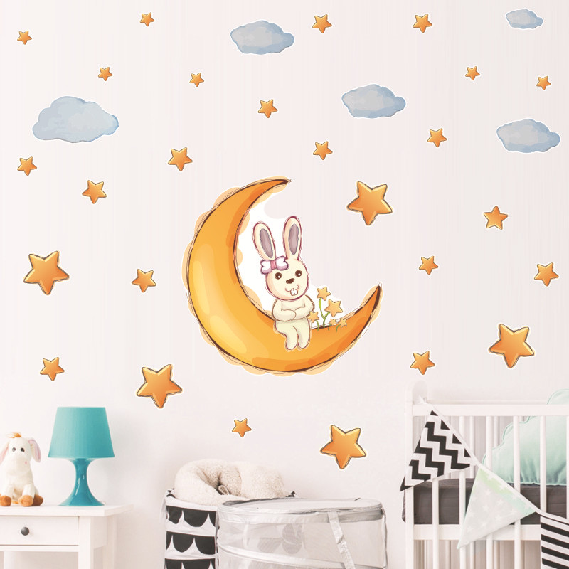 Amovible Autocollant Mural Etoiles Lune Le Petit Prince Garcon Citation Autocollants Home Decor Amovible Autocollant Mural Etoiles Lune Le Petit Prince Garcon Citation Autocollants Home Decor