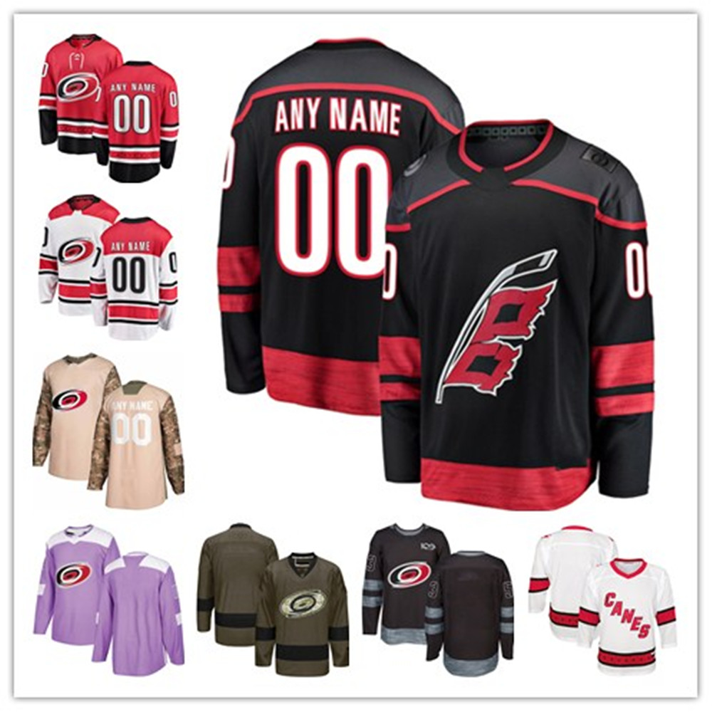 

Custom Carolina Hurricanes hockey Jerseys 37 Andrei Svechnikov 20 Aho 14 Justin Williams 86 Teuvo Teravainen 11 Staal de Haan Faulk Ferland Pesce, Youth white