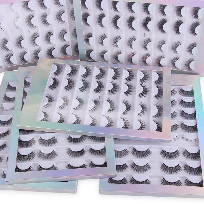

16 Pairs Mix Style 3D Mink False Eyelashes Thick Long Cross Wispies Mink Lashes Handmade Beauty Natural Eyelash Makeup Tools