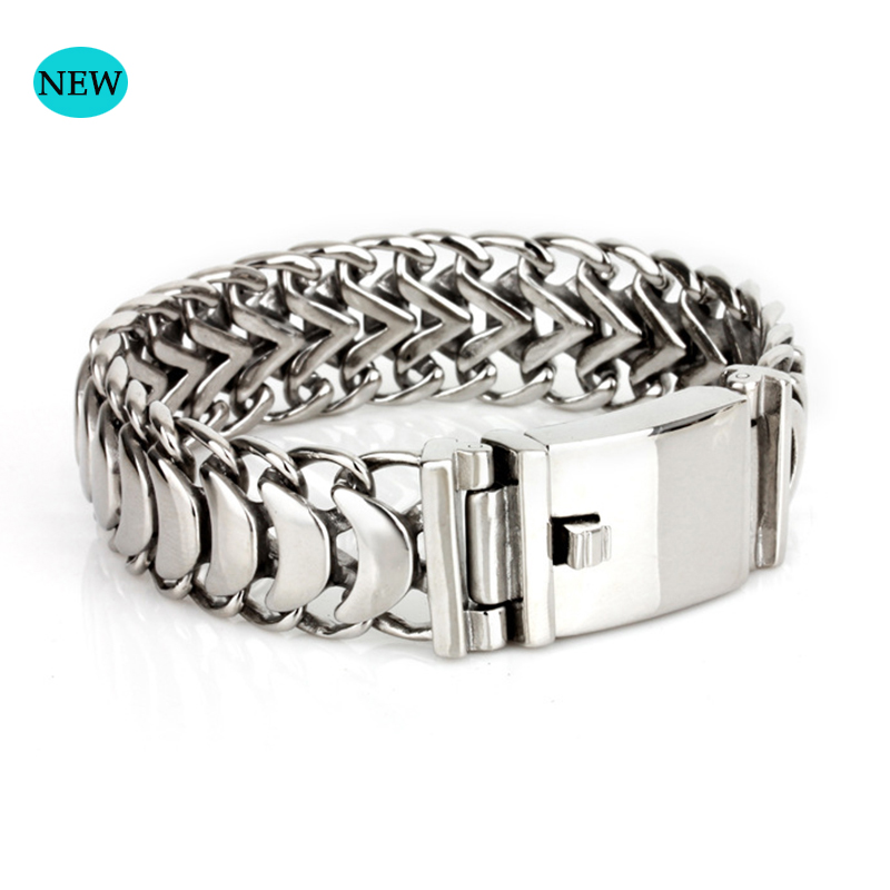 

Buddha Bracelet 20mm Heavy Men's Curb Cuban Link Silver Color 316L Stainless Steel Wristband Male Jewelry with B Logo BB007