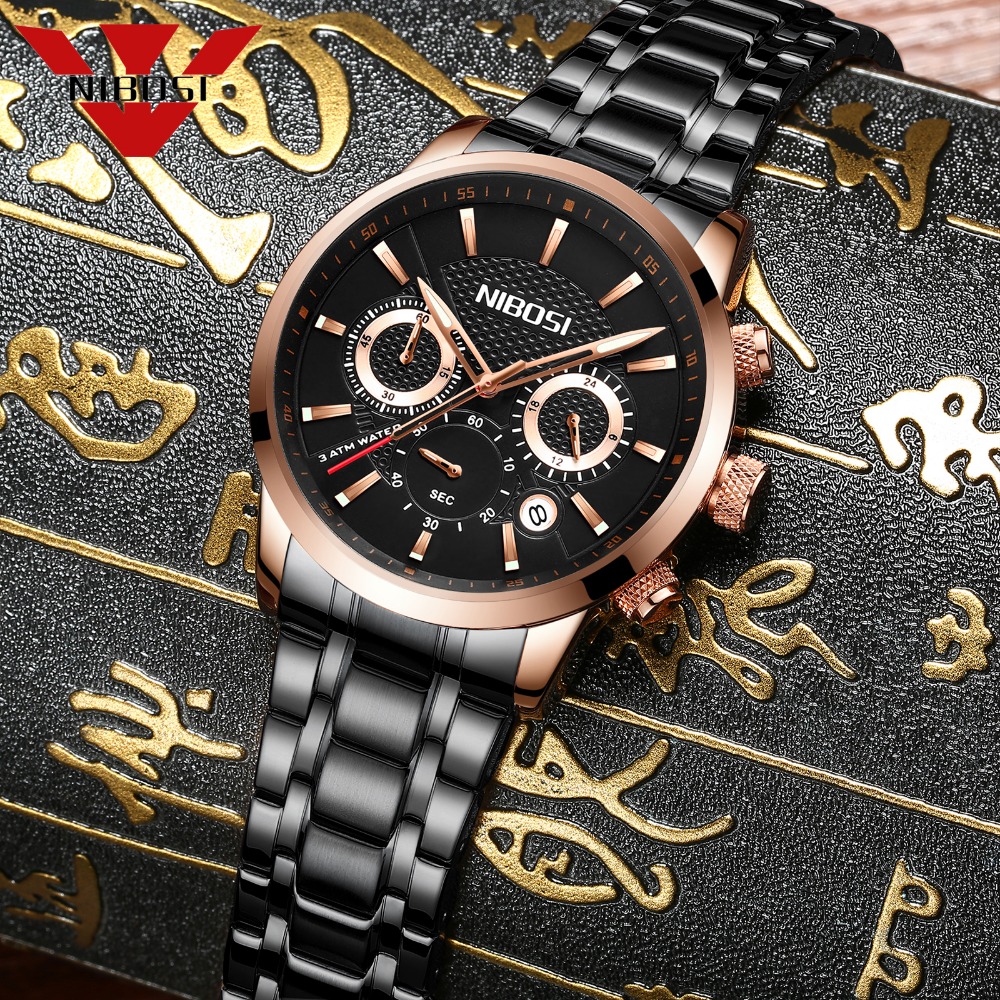

cwp 2021 NIBOSI Luxury Business Quartz Watch Casual Fashion Wristwatch Classic Calendar Date Window 30M Waterproof Relogio Masculino, Slivery;brown