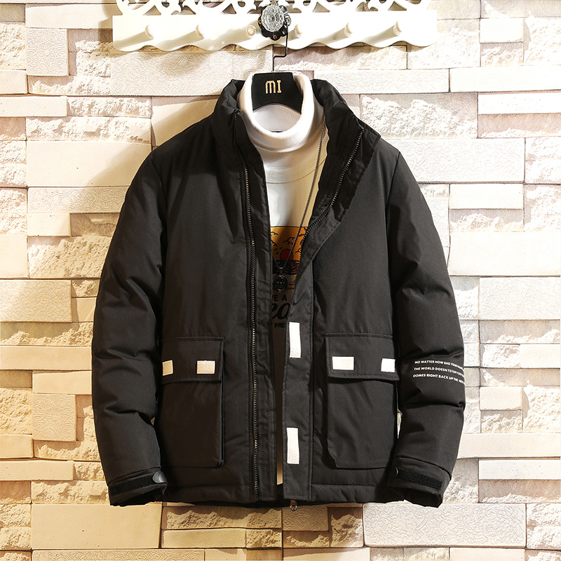 

Han edition with thick cotton-padded clothes fashion coat winter new men handsome winter down cotton-padded jacket popular, Black