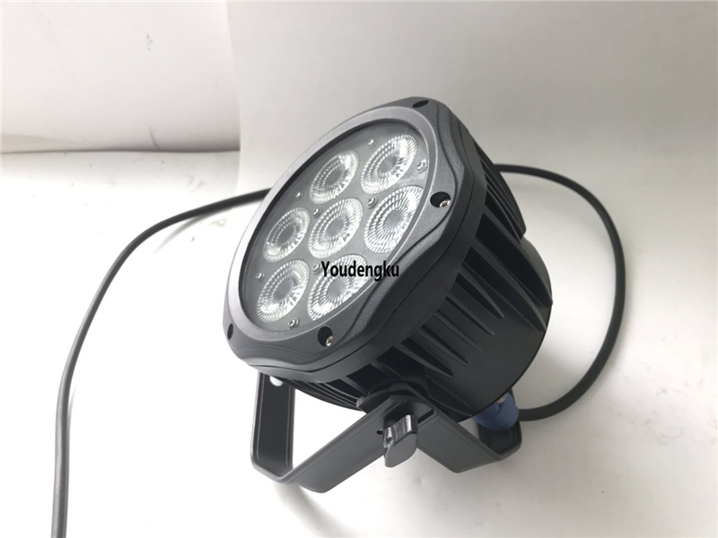 12 pieces 7X18W LED mini par can Light slim led par 64 rgbwa uv 6in1 dmx stage lighting-image-453533266