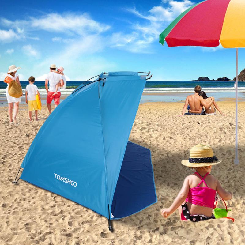 

TOMSHOO Outdoor Beach Tent Sunshine Shelter 2 Person Sturdy 170T Polyester Sunshade Tent for Fishing Camping Hiking Picnic Park