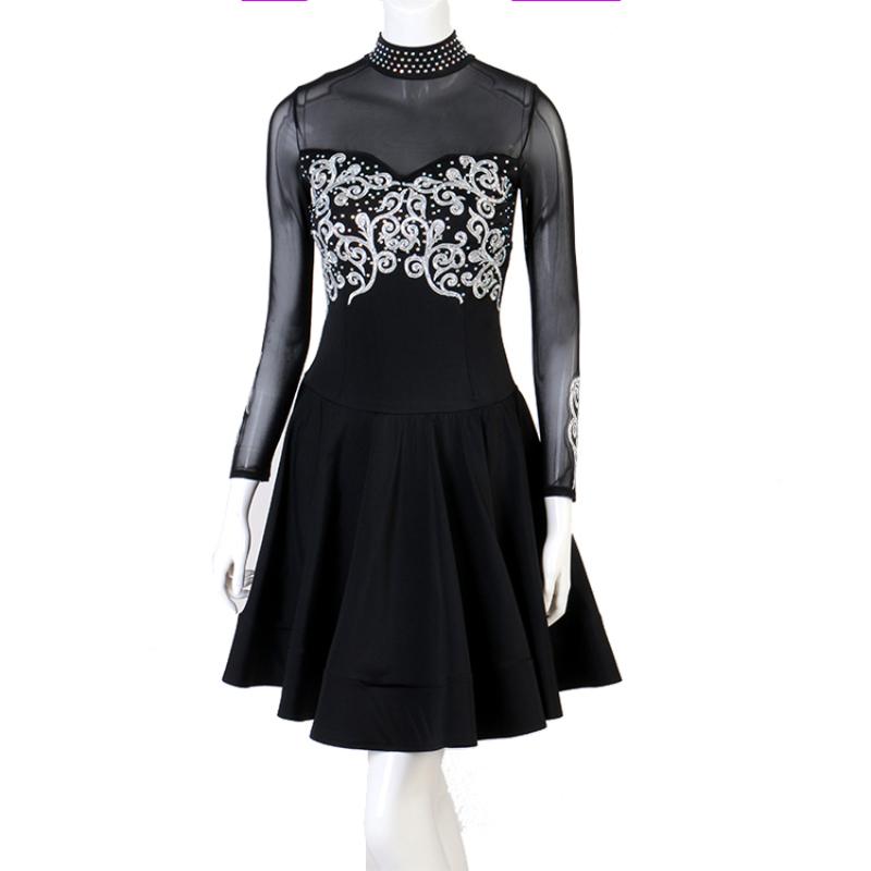 

latin dress women sequins dance wear salsa dance dress pole clothes samba costume party costumes latin American, Black