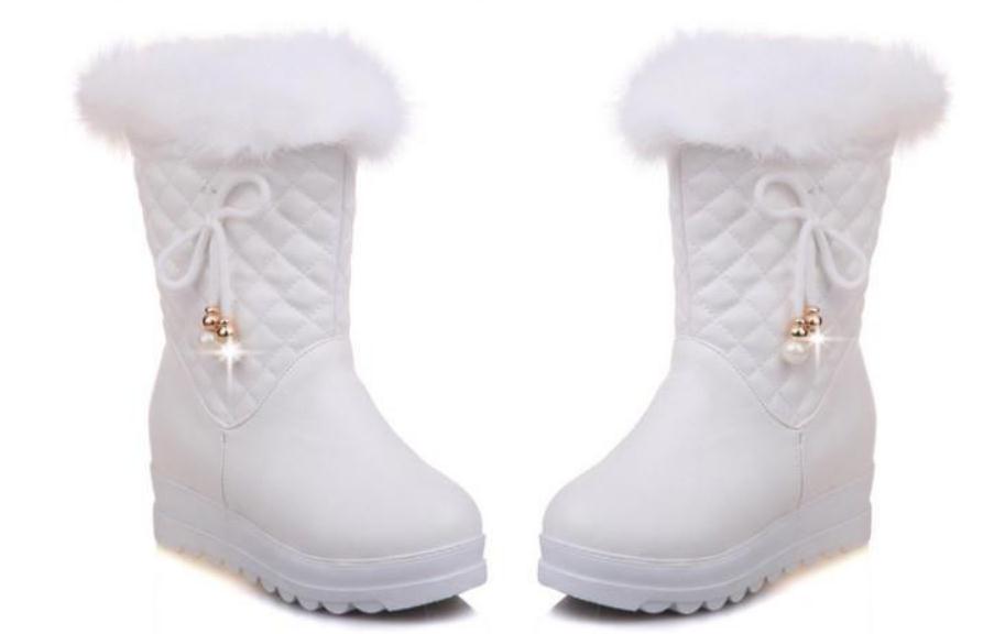2019 Women's boots in winter with New style Slope heel round head@2188