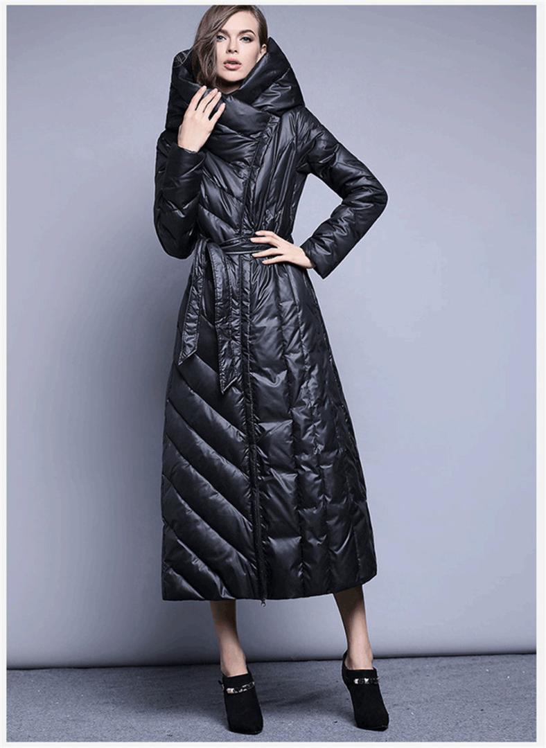 

Down Coat Women Winter Long Hooded Ultra Light Down Jacket Plus Size 7XL Outwear Warm Oversize High Quality, Black