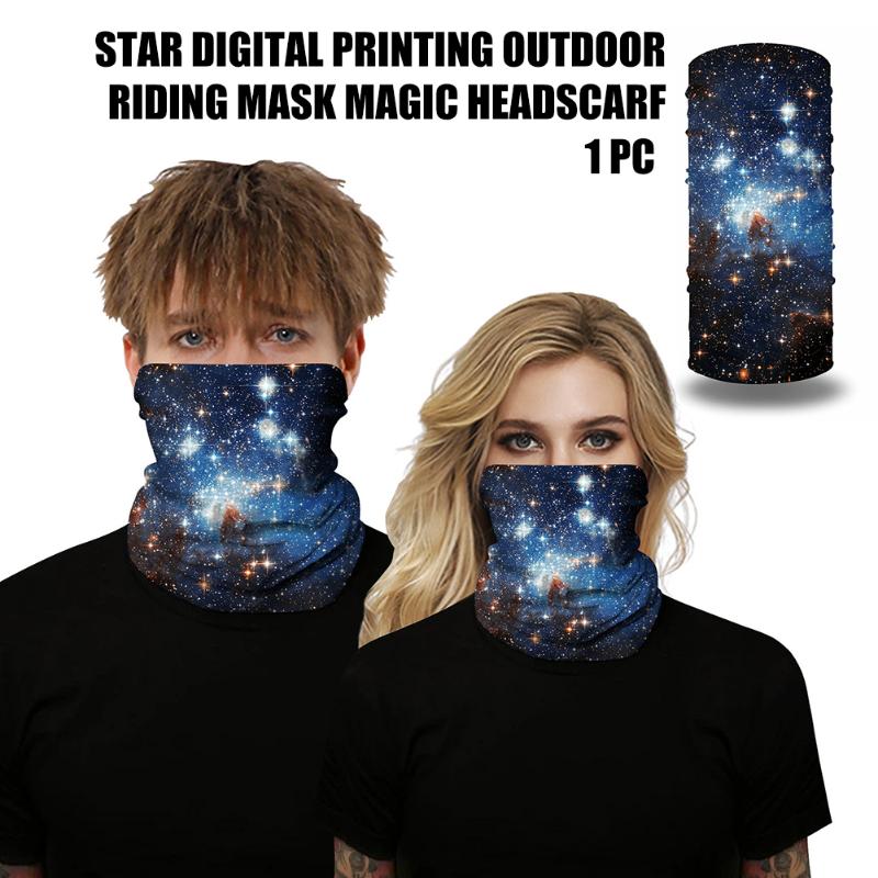 

Riding Outdoor Cycling Seamless Headwear Neck Gaiter Hiking Bandana Sport Headband Face Scarf Starry Sky Print Stretch Balaclava, As pic