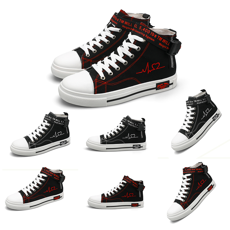 

Designer women men Canvas shoes High Casual shoes Black White Red Platfom designer sneakers Homemade brand Made in China size 39-44, A1