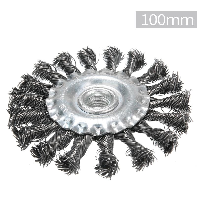 

Metal Disc Brush Rust Removal Wheel Knotted Bench Steel Wire Brush Deburring Derusting Angle Grinder Cleaner Accessories