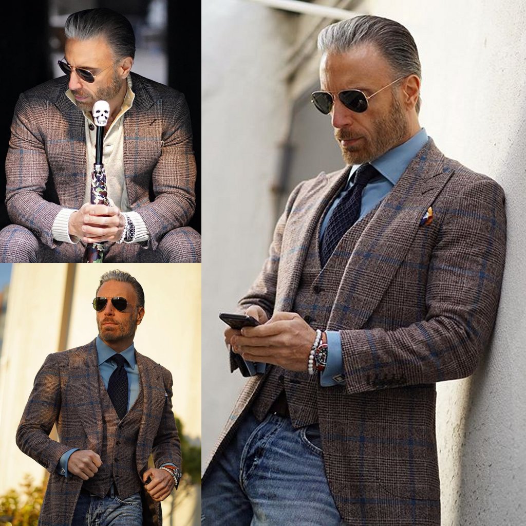 

Two Piece Handsome Mens Suit Damier Check New Fashion Groom Suit Wedding Suits For Best High Quality Costumes De Mariage Hommes, White