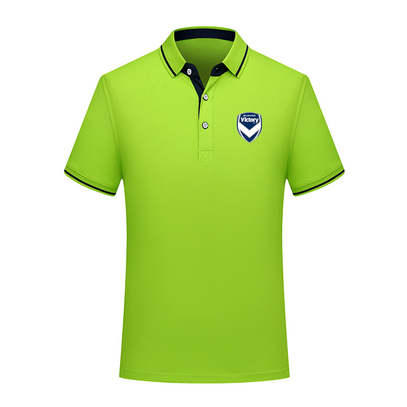 

melbourne victory Men Polo Shirt Summer Mens Business Casual Tops Men's sports Run Short Sleeve Polo Shirt training Polos Men's Polos, White;black