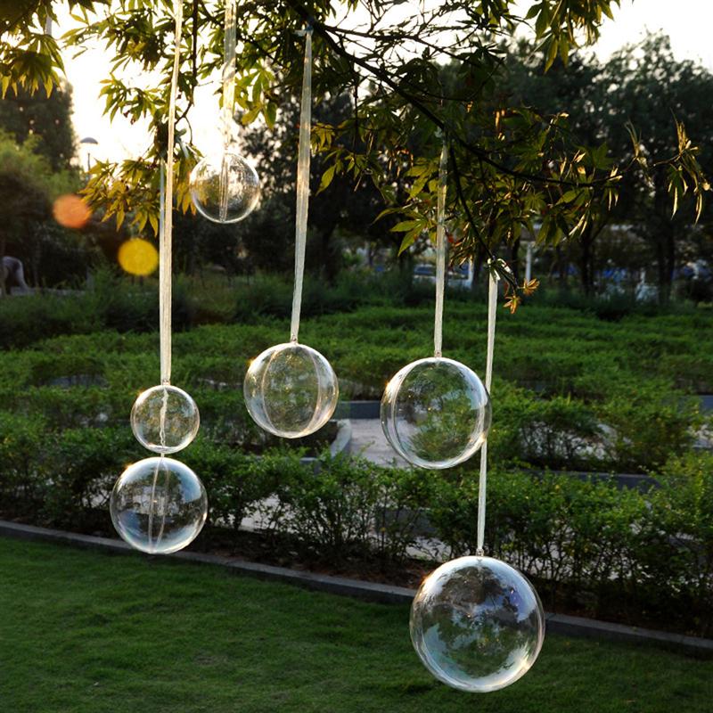 

5pcs/Pack 6cm Christmas Transparent Ball Tree Pendant Bauble Candy Confetti Gift Box Holder Party Wedding Hanging Decoration