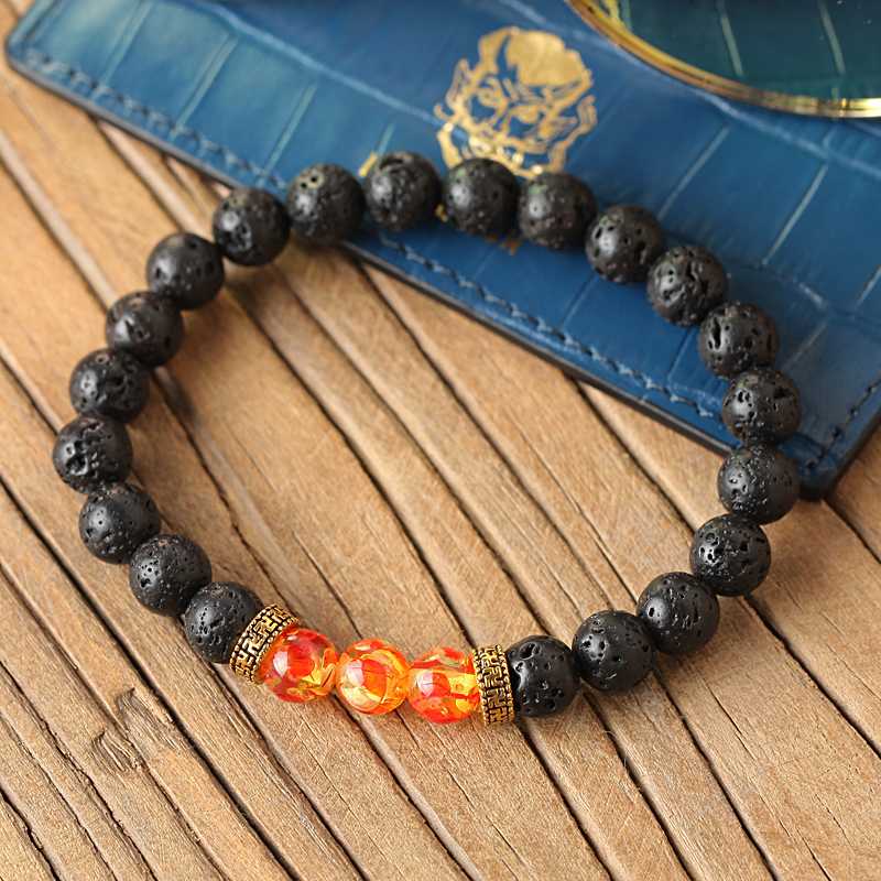 

Beaded, Strands 7 Chakra Healing Beaded Bracelet With Natural Lava Stones Mala Meditation Men's And Women's Charm Bracelets Jewelry