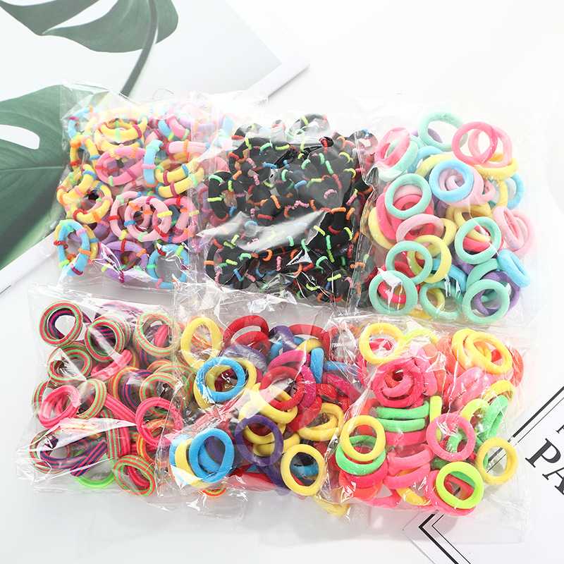 

50 Pcs/lot Kids Elastic Hair Bands Girls Children Hair Rope Accessories Scrunchy Headbands Rubber Band Gum for